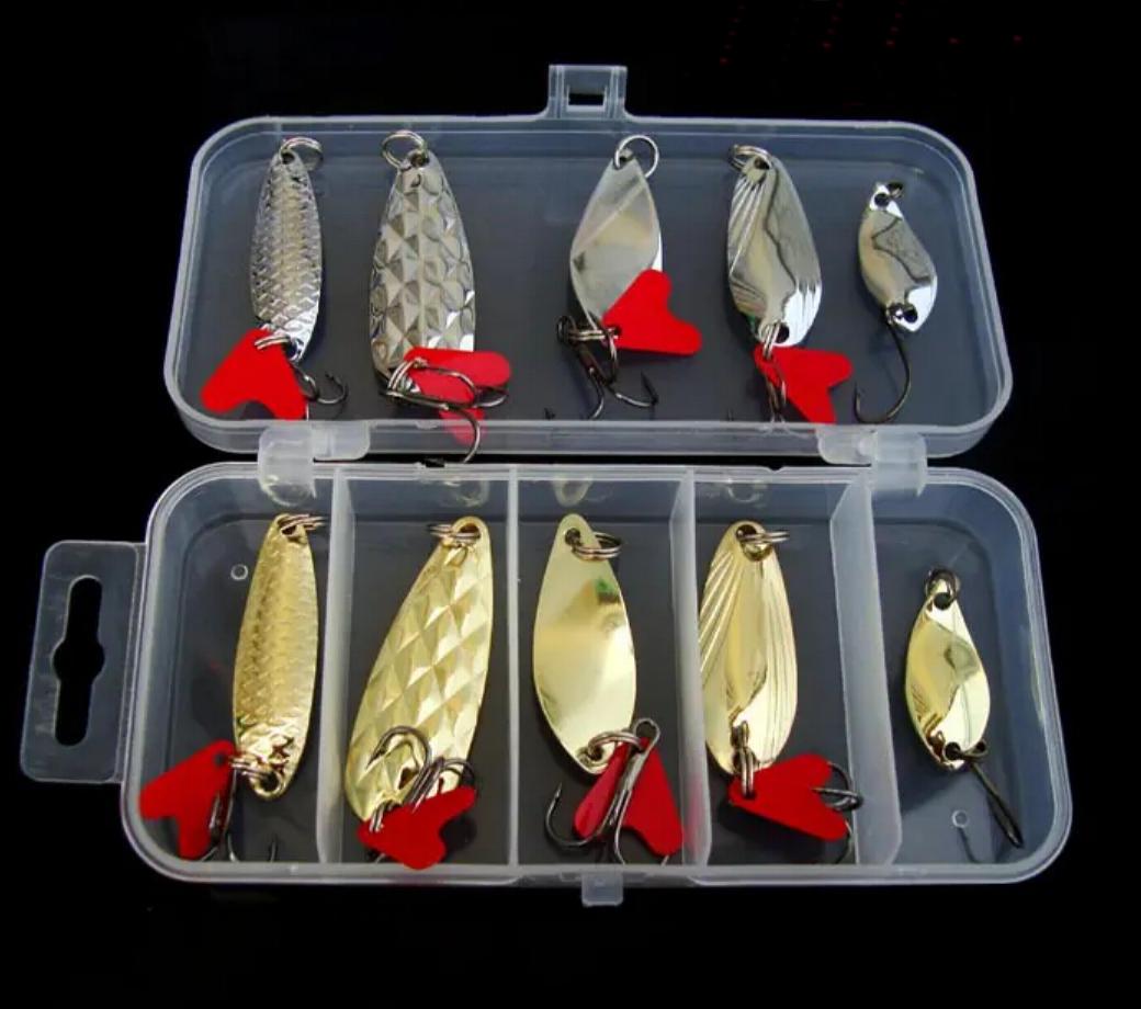 10 pc casting spoon assortment with free box